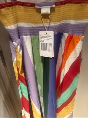 De Loretá Multicolor Stripe Smocked Midi Dress - Colorful Stripe